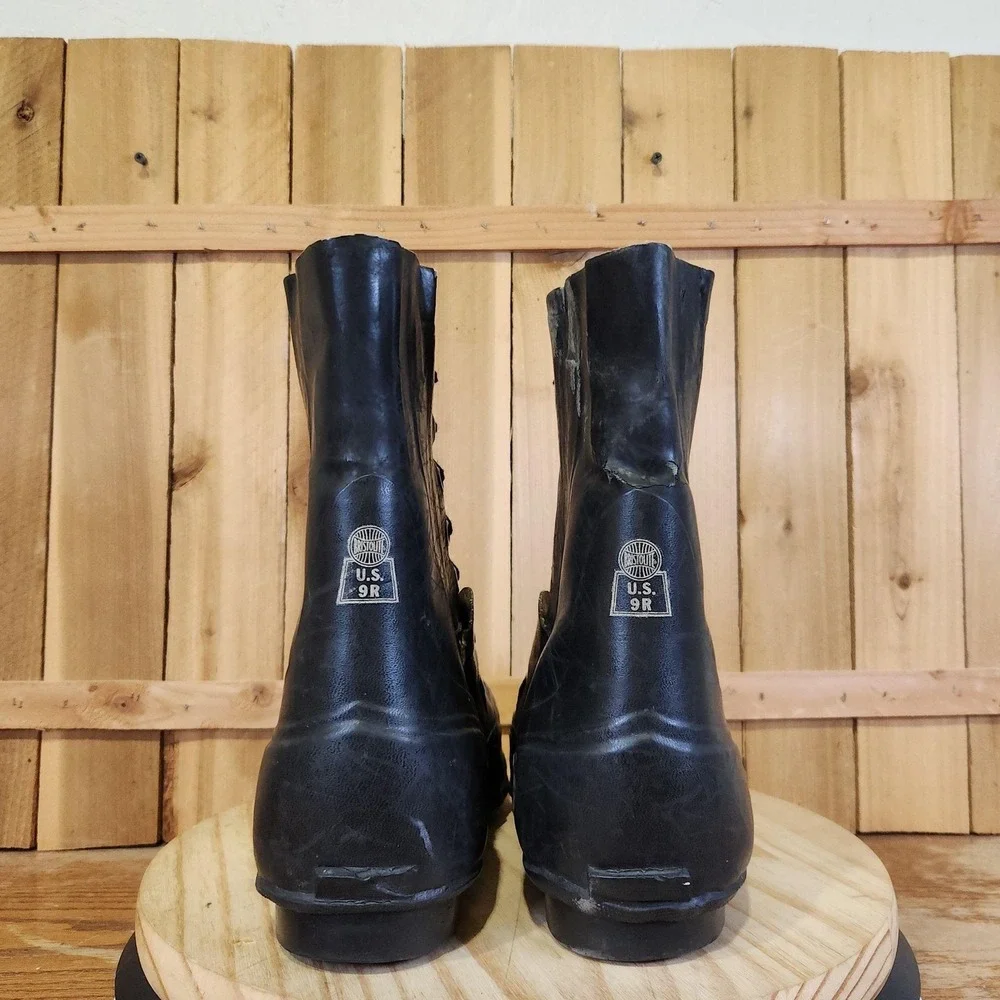 Vintage Bristolite Military Mickey Mouse Rubber Boots Mens 9R Black Cold Weather